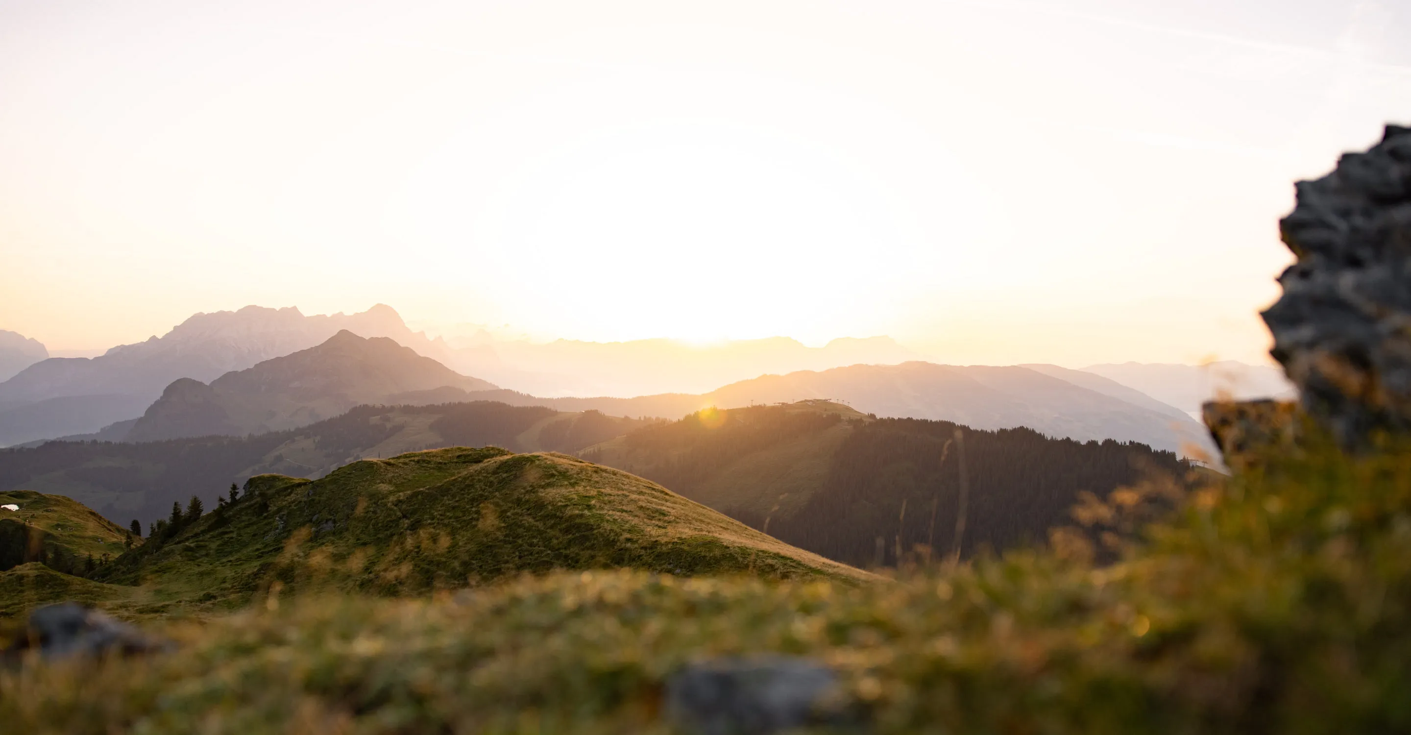 Berglandschaft mit Hochalmspitze beim Sonnenaufgang in Saalbach-Hinterglemm